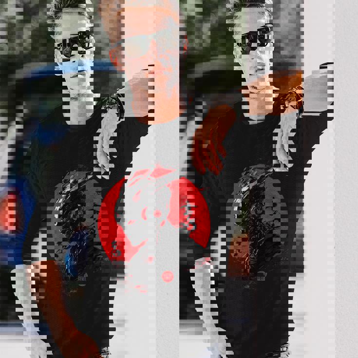 サイバーロボ サムライ メカヘルメット 日本アニメ アート 長袖Tシャツ 彼への贈り物