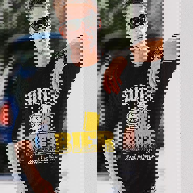 サウナとビールサウナ ウェルネスサウナ 長袖Tシャツ 彼への贈り物