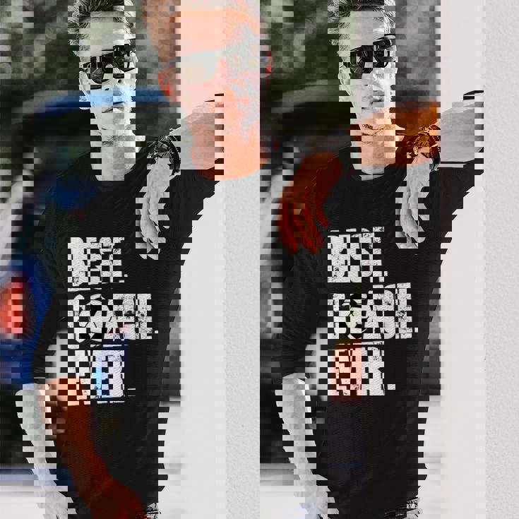 サッカーコーチtシャツ サッカー史上最高のコーチギフト。 長袖Tシャツ 彼への贈り物