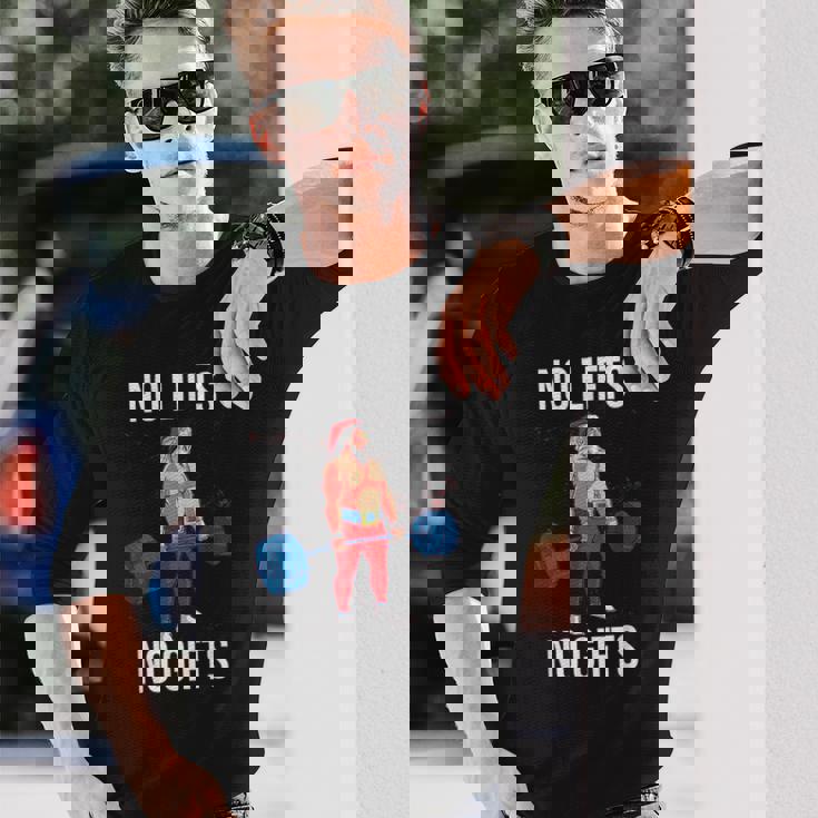 サンタ クリスマス 面白いtシャツ ウエイトリフティング 筋トレ メンズ おもしろ 面白い 服 おもしろグッズ ネタ 長袖Tシャツ 彼への贈り物