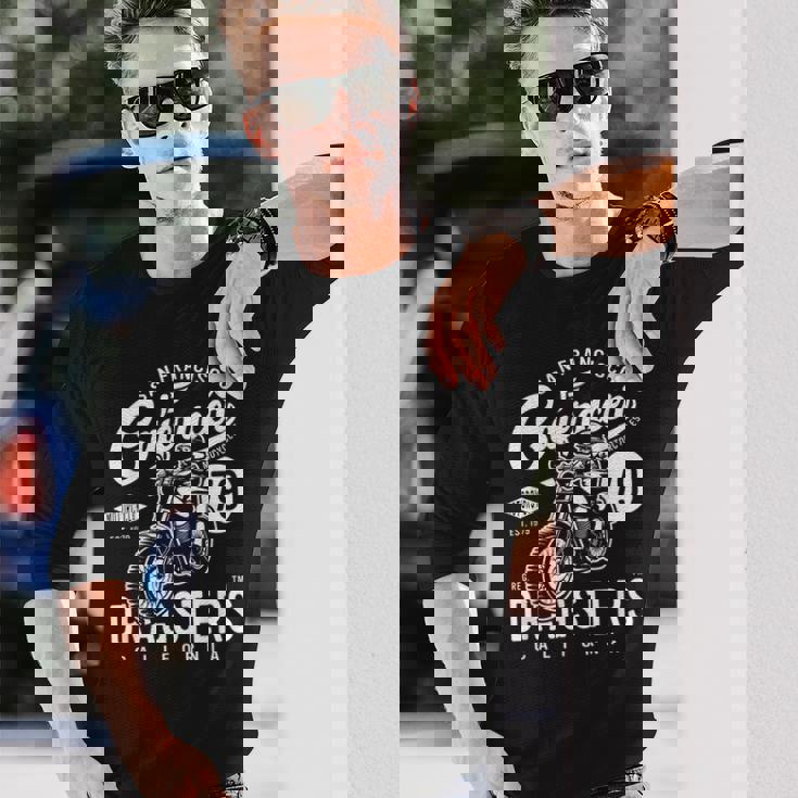 サンフランシスコ カフェ レーサー ドラッグスター レトロ バイク バイカー 長袖Tシャツ 彼への贈り物