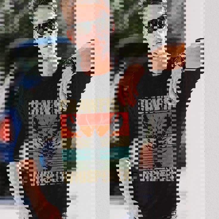 ザリガニ レトロ 面白い ザリガニ シーフード ロブスター ザリガニ好き 長袖Tシャツ 彼への贈り物