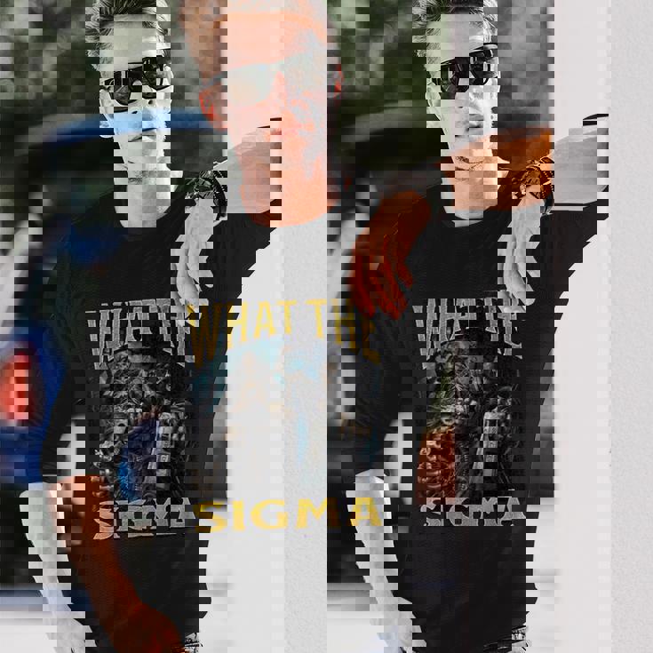 ザ・シグマ・ファニー・ハード・スケルトン・ミーム・ブートレグ 長袖Tシャツ 彼への贈り物