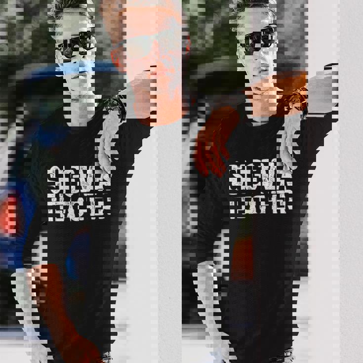 シグマティーチャーファニーミームラバーズシグマ 長袖Tシャツ 彼への贈り物