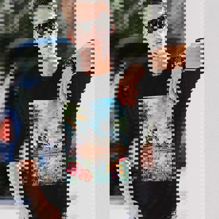 シドニーオペラハウスと南国の自然 長袖Tシャツ 彼への贈り物