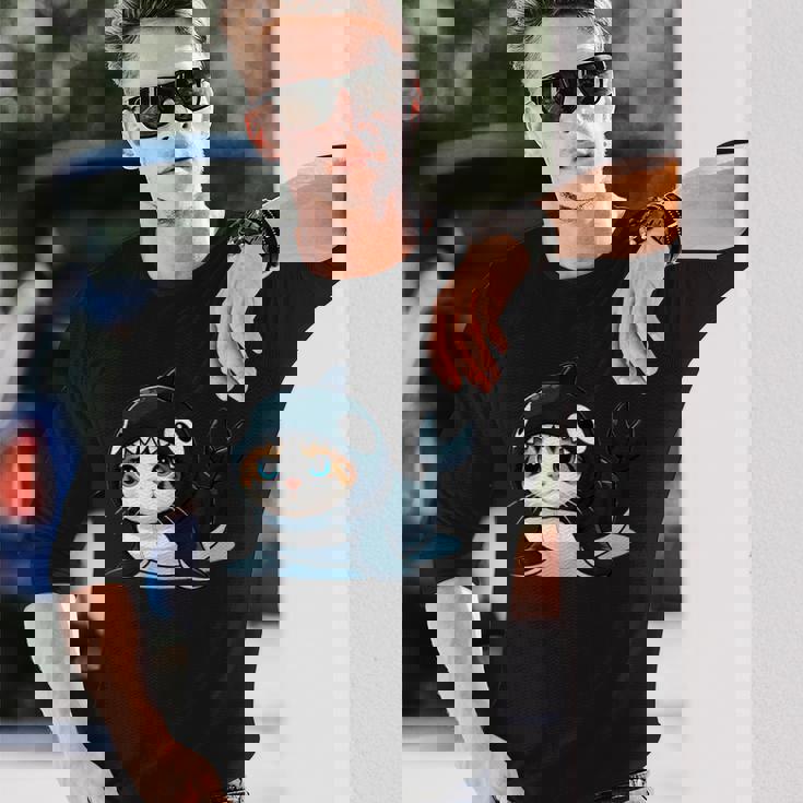 シャチの猫 コスチューム 長袖Tシャツ 彼への贈り物