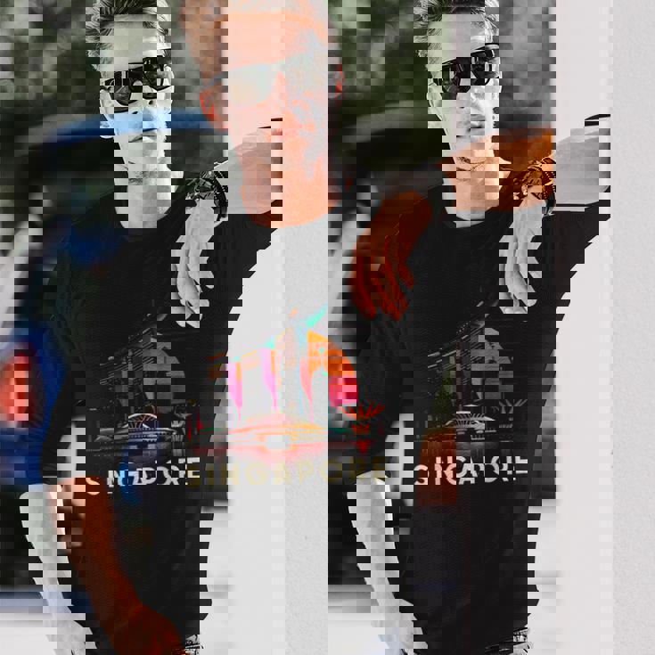 シンガポール市のランドマークビルのお土産 長袖Tシャツ 彼への贈り物