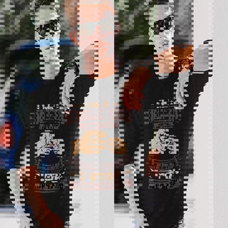 シングルパパ唯一の親ソロペアレントフッドローン・ファーザー 長袖Tシャツ 彼への贈り物