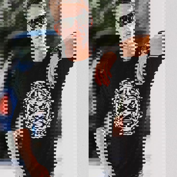 シンボル ハカ マスク カルチャー マオリ族 ニュージーランド 長袖Tシャツ 彼への贈り物