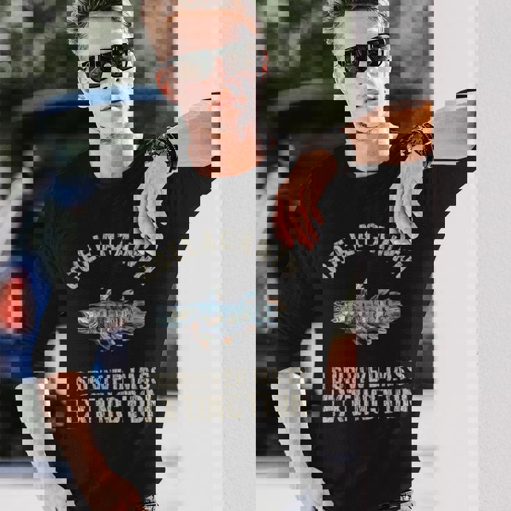 シーラカンス深層水化石絶滅サバイバーシーラカンス。 長袖Tシャツ 彼への贈り物