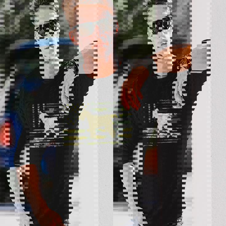 ジャイアントシュナウザーシャツ 迷彩シャツ アメリカ国旗 長袖Tシャツ 彼への贈り物