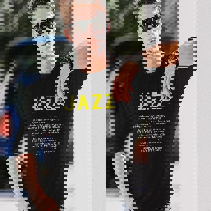 ジャズ音楽辞書の定義面白いジャズミュージシャンヴィンテージ Jazz 長袖Tシャツ 彼への贈り物