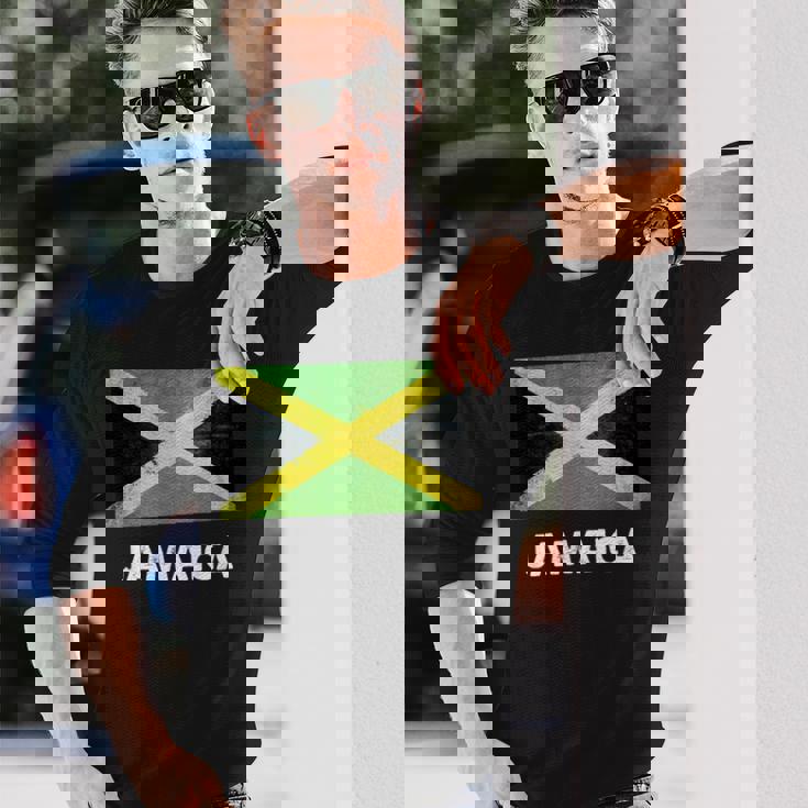 ジャマイカ ジャマイカ国旗 長袖Tシャツ 彼への贈り物