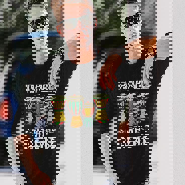 ジャンベ・マンディンカと相性がいいアフリカンミュージックジャンベ 長袖Tシャツ 彼への贈り物