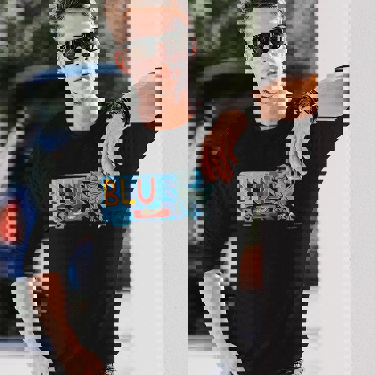 ジュラシック・ワールド Blue Cute Illustlation 長袖Tシャツ 彼への贈り物