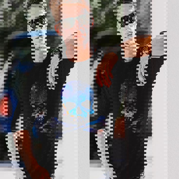 ジョリー・ロジャー シルエット ギャラクシー スカル＆クロスボーン 長袖Tシャツ 彼への贈り物