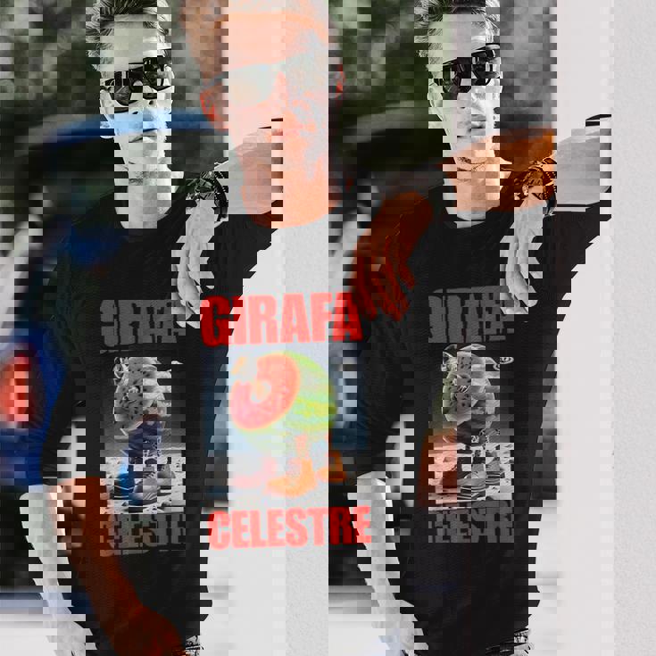 ジラファセレストレ-イタリアンブレインロットミーム 長袖Tシャツ 彼への贈り物