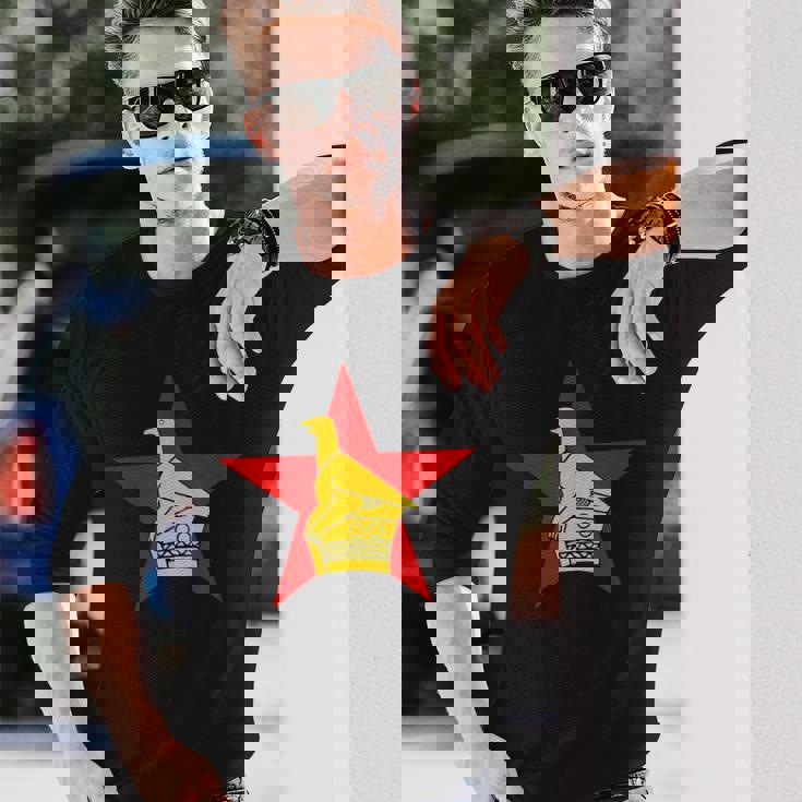 ジンバブエ ソープストーン バードフラッグ 長袖Tシャツ 彼への贈り物