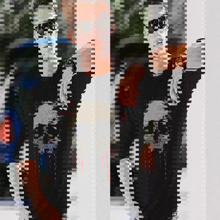 スカルのみのグラフィック。 長袖Tシャツ 彼への贈り物