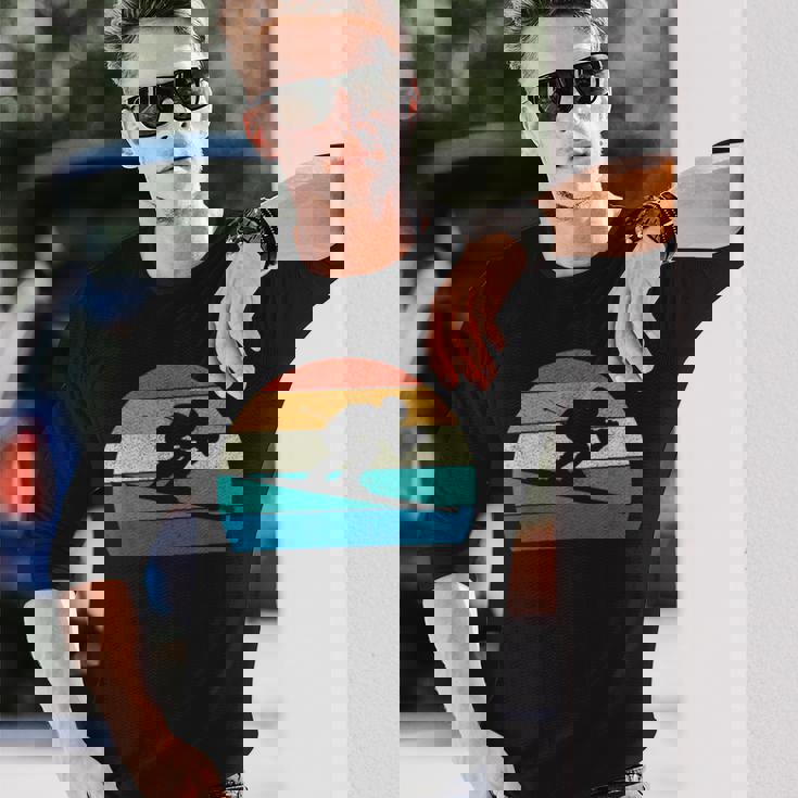 スキー スキー レース スラローム レトロ 長袖Tシャツ 彼への贈り物