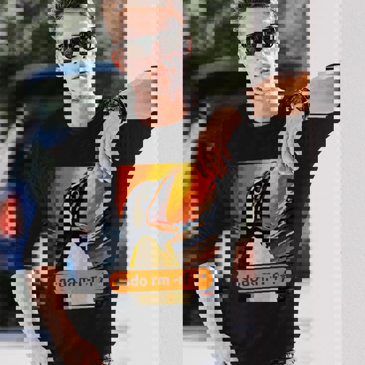 スクリーミング・タックス Linuxudo Rm-Rf 長袖Tシャツ 彼への贈り物