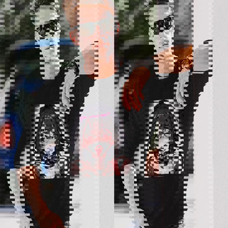 スケベなアニメガール エッチ・ワイフ アニメ 変態 長袖Tシャツ 彼への贈り物