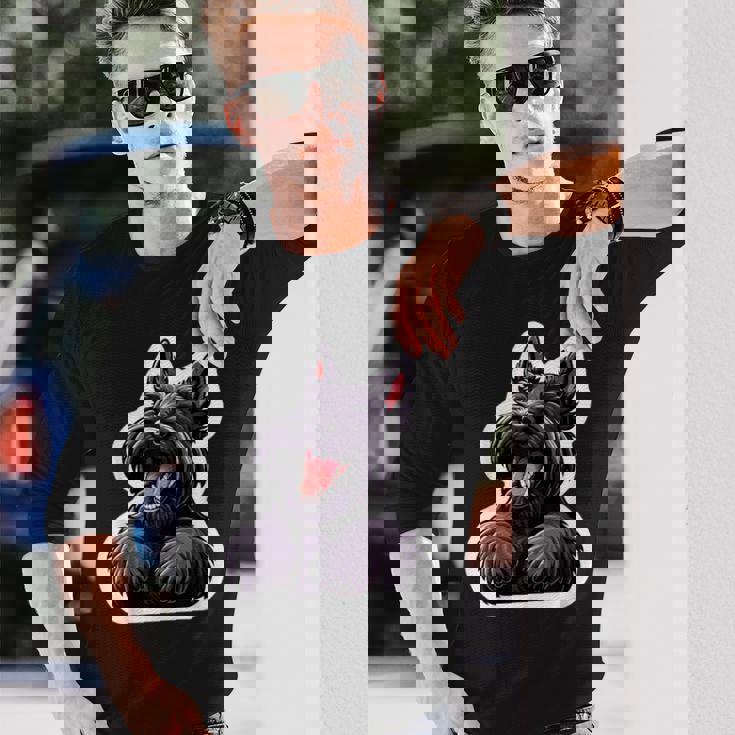 スコティッシュテリア 面白い スコティッシュテリア カワイイ 子犬 犬 長袖Tシャツ 彼への贈り物