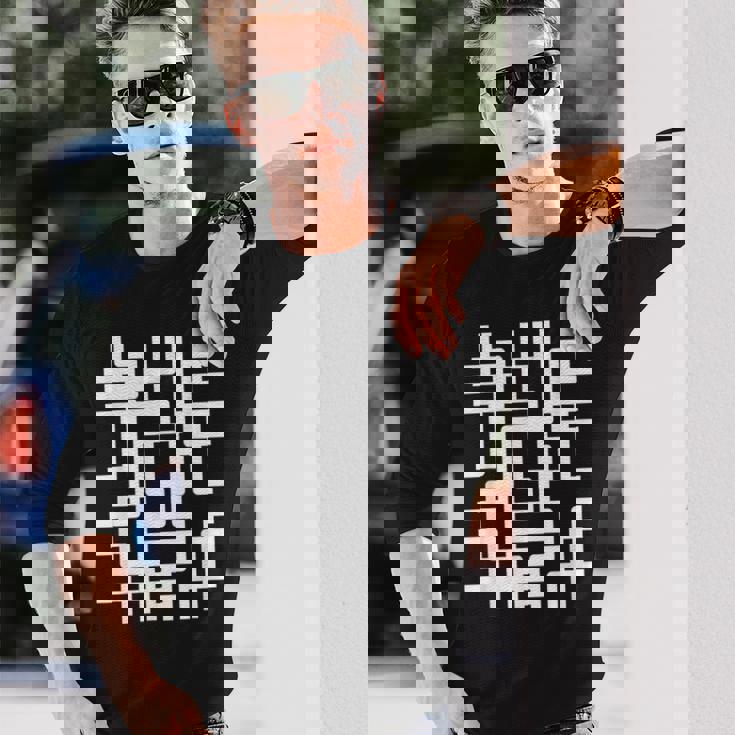 スタイリッシュ幾何学模様 長袖Tシャツ 彼への贈り物