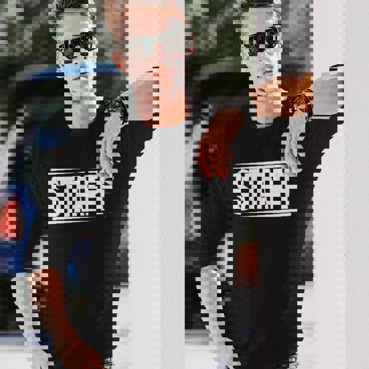 スタッフ ワーカー 社員 ワーククルーの言葉 スタッフ オン A ティー 長袖Tシャツ 彼への贈り物