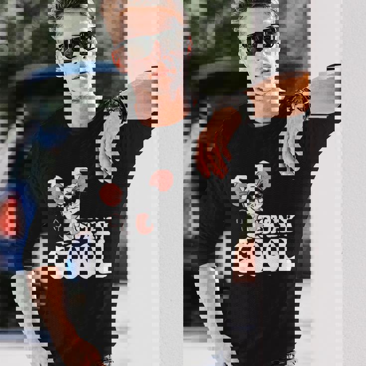 ステイ クール オーサム マウス ウェアリング サングラス 動物 ネズミ 長袖Tシャツ 彼への贈り物