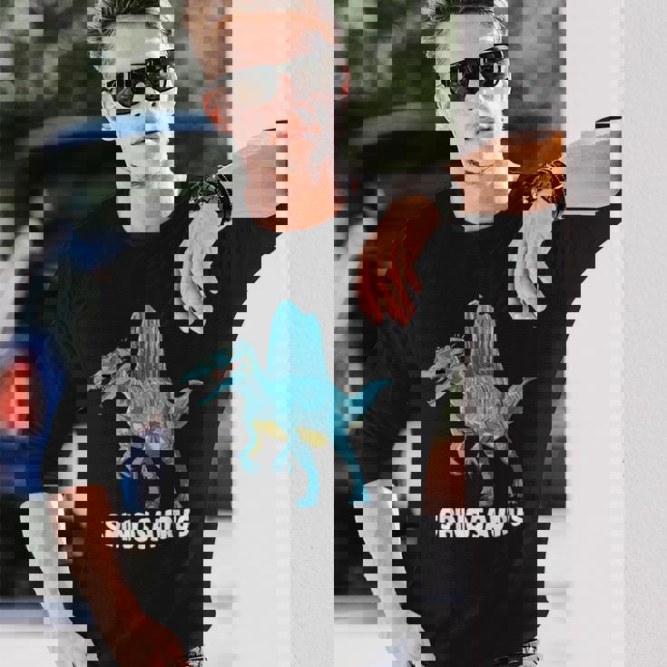 スピノサウルスの恐竜デザイン。 長袖Tシャツ 彼への贈り物