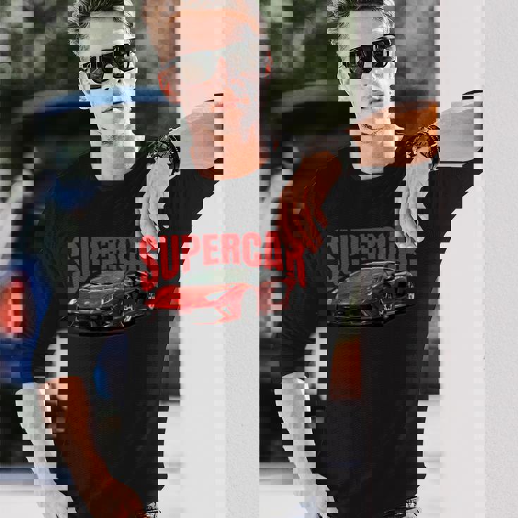 スポーツカーファンのいたるところに完璧なスーtシャツ 長袖Tシャツ 彼への贈り物