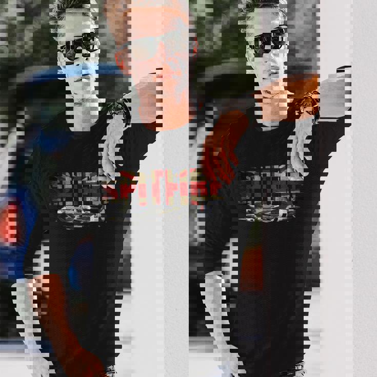 スーパーマリン スピットファイア 第二次世界大戦 戦闘機 ユニオンジャック 長袖Tシャツ 彼への贈り物