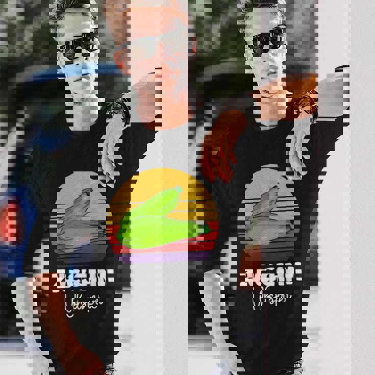 ズッキーニ愛好家 ビーガン ベジタリアン野菜ズッキーニ 長袖Tシャツ 彼への贈り物