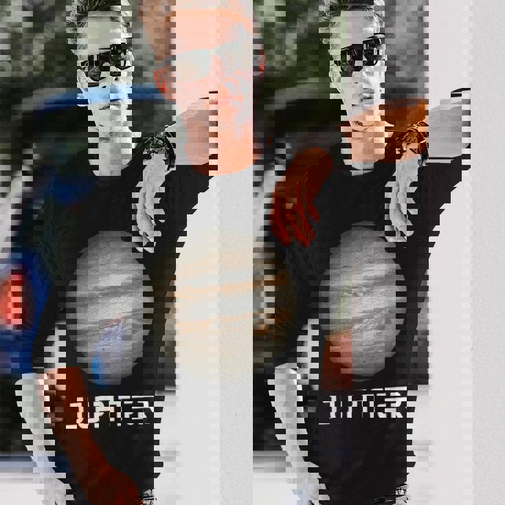 ソーラーシステム プラネット 木星 宇宙 長袖Tシャツ 彼への贈り物