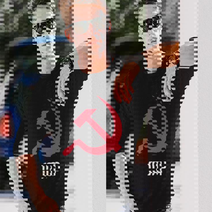 ソ連ロシアソビエト連合ハンマー 胸に鎌 Cccp付き 長袖Tシャツ 彼への贈り物