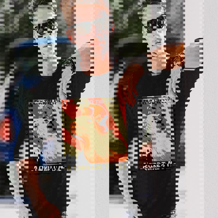 ソ連共産主義カピバラソビエト民衆への友 長袖Tシャツ 彼への贈り物