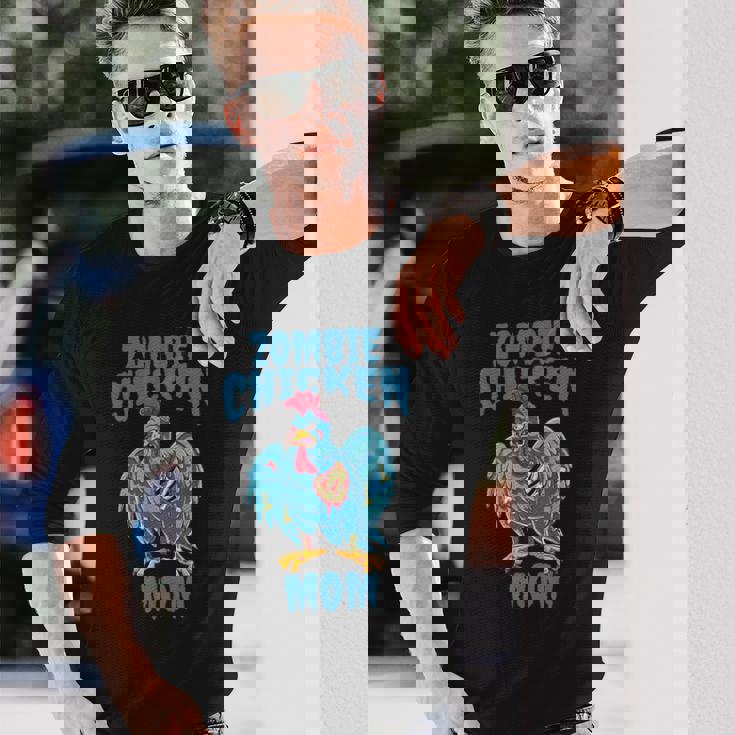 ゾンビ アンデッド 面白い 雄鶏 ハロウィン ゾンビ チキン ママ 長袖Tシャツ 彼への贈り物