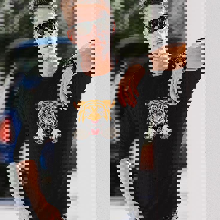 タイガーポケット タイガーインポケットタイガー のぞき見トラ カミングアウト 長袖Tシャツ 彼への贈り物