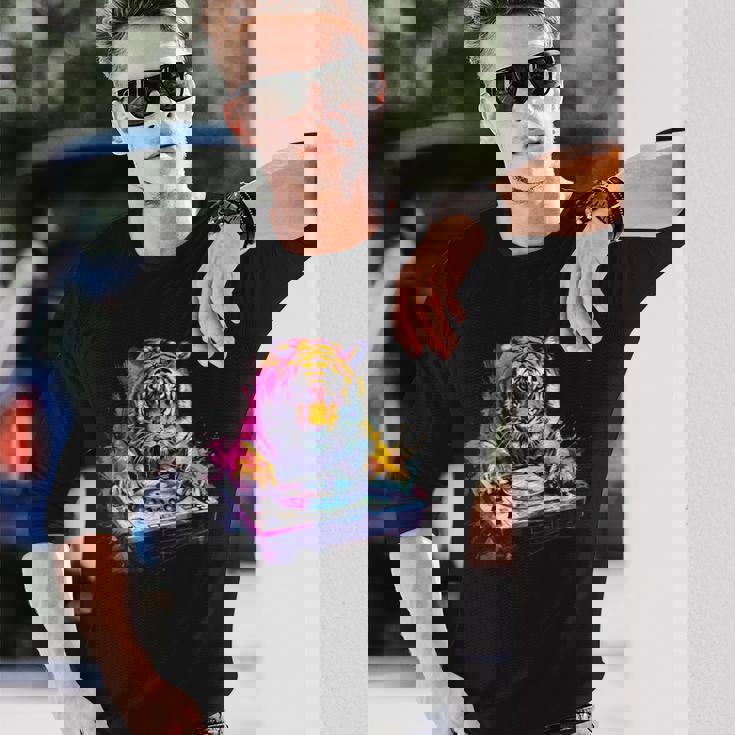 タイガーミュージック Dj ターンテーブル Dj タイガーテクノ ダンスクラブ ハウス 長袖Tシャツ 彼への贈り物