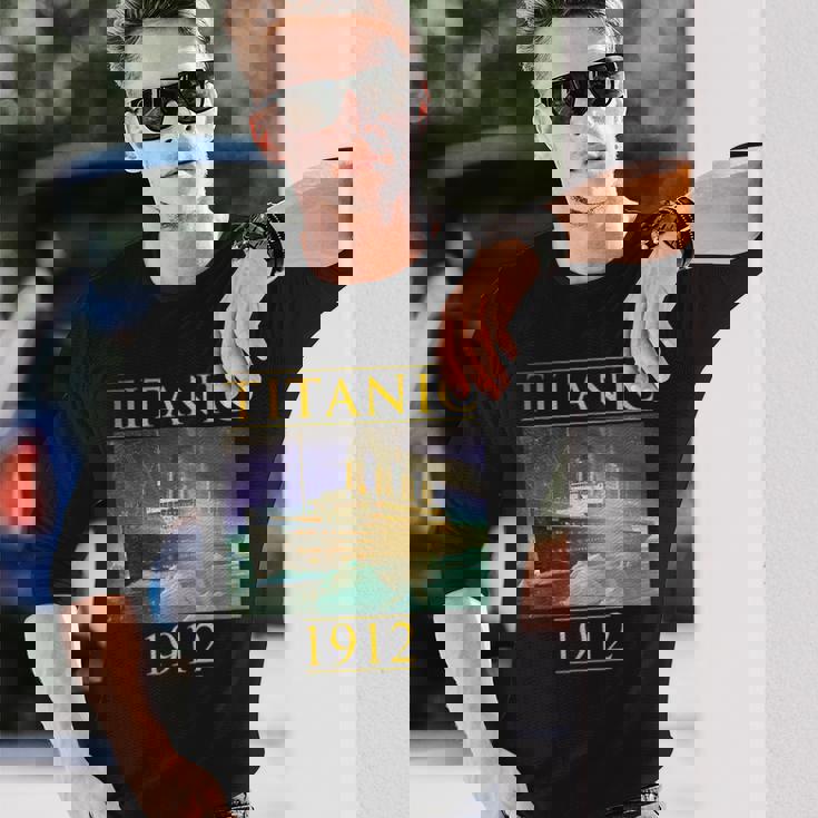 タイタニックtシャツ 帆船 ヴィンテージ クルーズベッセル 1912年 ギフト 長袖Tシャツ 彼への贈り物