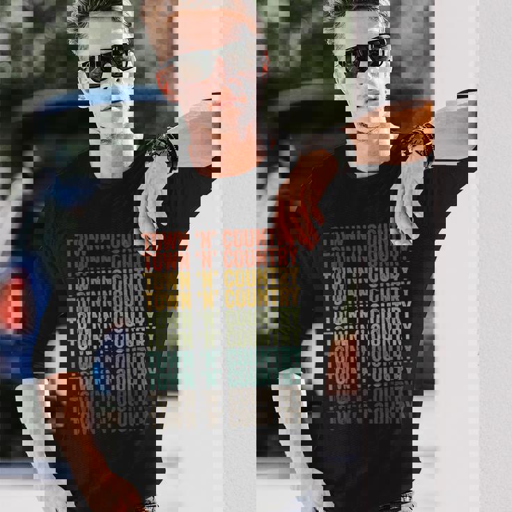 タウンアンドカントリーシティレトロ 長袖Tシャツ 彼への贈り物