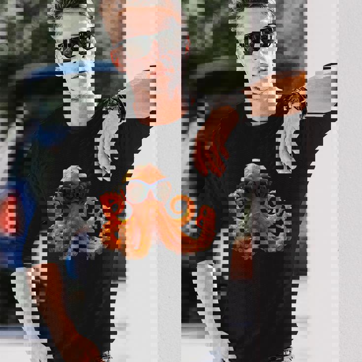 タコ 小タコ イカ 海 恋 甘タコ 長袖Tシャツ 彼への贈り物