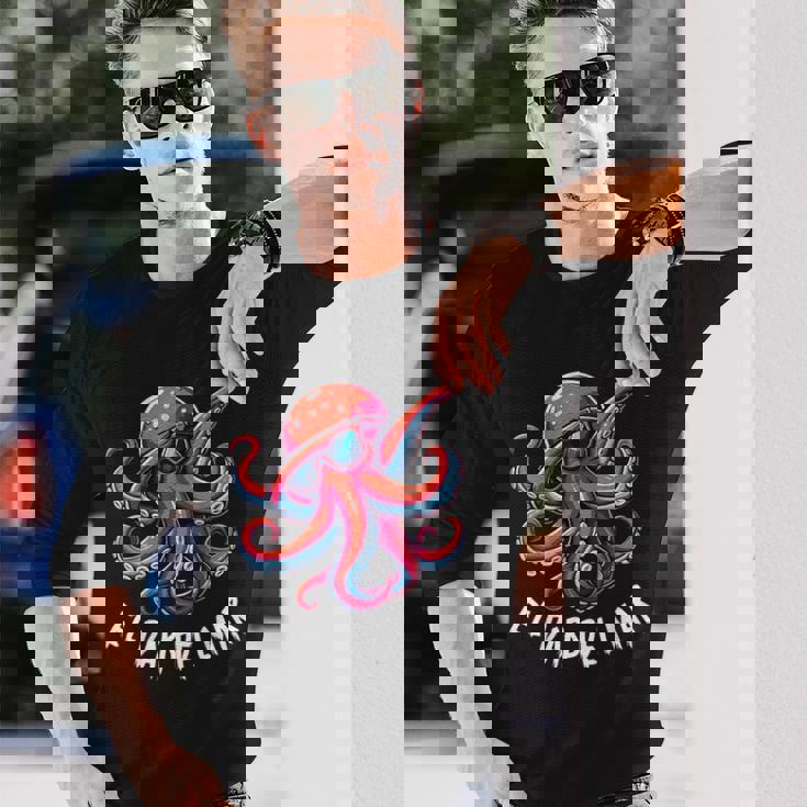 タコ、サングラスタコ動物、エルダブデルマール 長袖Tシャツ 彼への贈り物