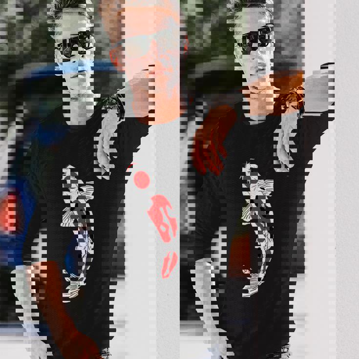 タンチョウサンケ 赤・白・黒鯉 長袖Tシャツ 彼への贈り物