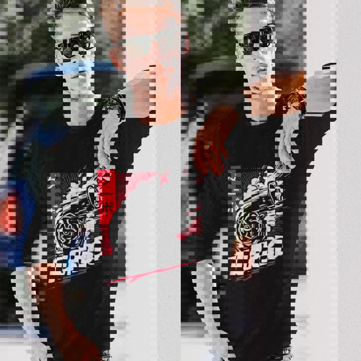 ターボターボチャージャー 日本語レタリング 日本スタイル 長袖Tシャツ 彼への贈り物