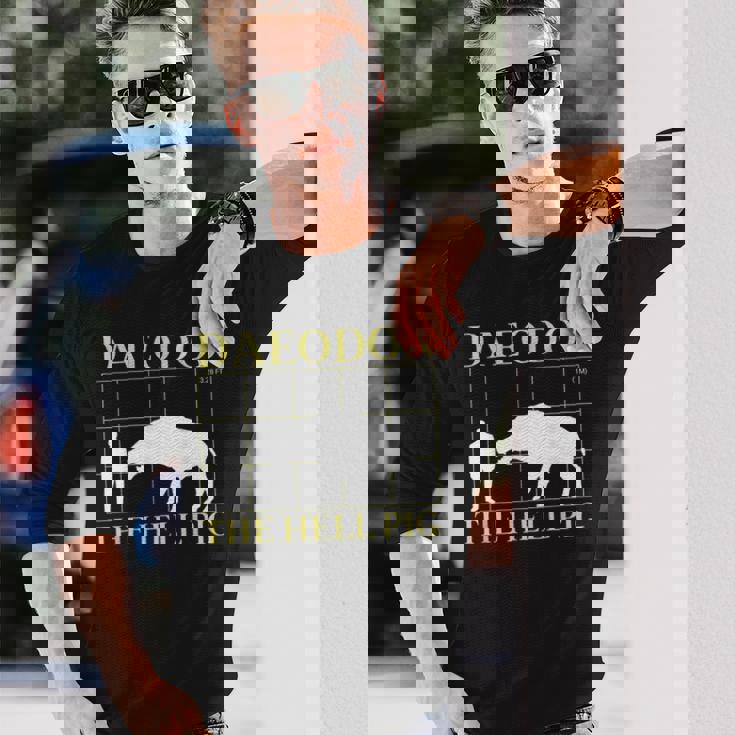 ダエオドン 地獄の豚 先史時代の絶滅した豚 長袖Tシャツ 彼への贈り物