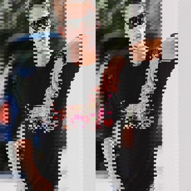 ダックスフントの解体新書 ミニチュアダックス 犬の飼い主 ダックス飼い おもしろ 愛犬家 犬 ダックスフント 長袖Tシャツ 彼への贈り物