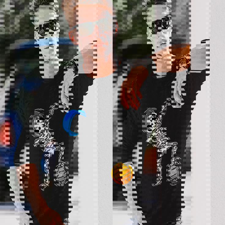 ダビング 水球 スケルトン ハロウィン 骨 ダブダンス 長袖Tシャツ 彼への贈り物