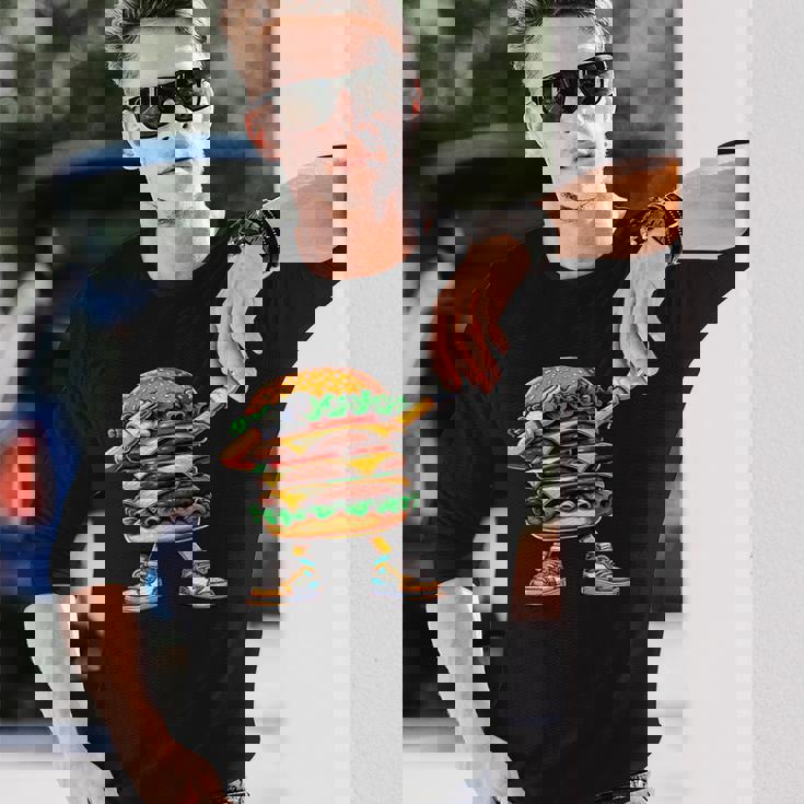 ダビングバーガー ファーストフード ナショナルハンバーガー ダブ愛好家 長袖Tシャツ 彼への贈り物